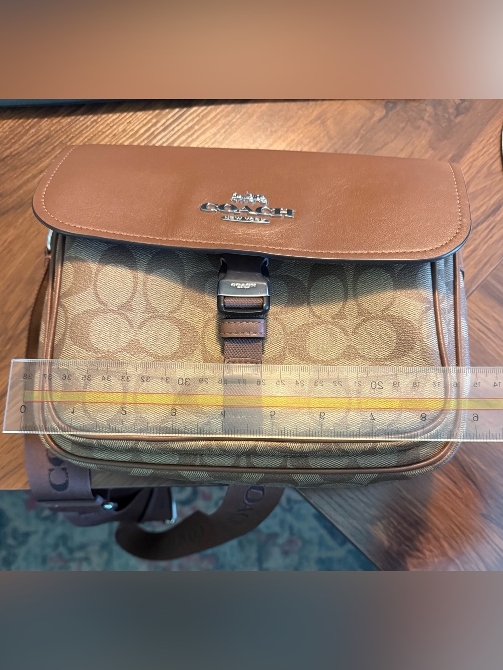 Coach Brown Signature and Leather Crossbody Bag - Picture 5 of 7